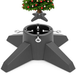 Festive Fix Grey Christmas Tree Stand Heavy Duty Metal Holder For Real Trees Up To 6Ft With Water Reservoir And Easy Assembly - thumbnail 1