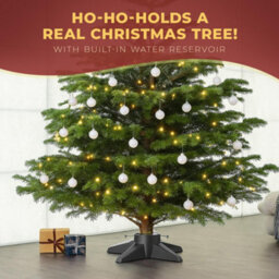 Festive Fix Grey Christmas Tree Stand Heavy Duty Metal Holder For Real Trees Up To 6Ft With Water Reservoir And Easy Assembly - thumbnail 2