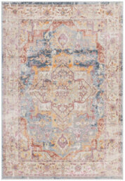 Furniturebox Uk Farah Beige & Blue Persian Inspired Medallion Rug 160X230 - thumbnail 2