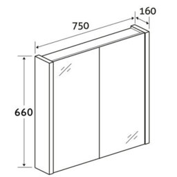 Plum&clay Walter Light Bare Wood Single Mirrored Cabinet (W)750mm - thumbnail 2