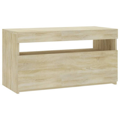 Berkfield Modern Tv Cabinet With Led Lights Sonoma Oak 75X35X40 Cm - image 1
