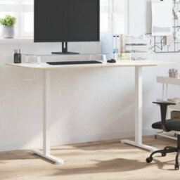 Walplus Adjustable Standing Desk White Steel Frame 94 To 135X60 Cm - thumbnail 3