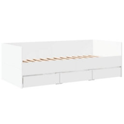Berkfield Daybed With Drawers Without Mattress White 90X200 Cm - thumbnail 3