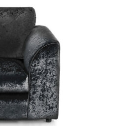 Furnishings For Less UK Crystal Crushed Velvet Fabric Fabric Single Seater Armchair Black - thumbnail 3