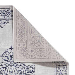 Blue Silver Traditional Abstract Bordered Easy To Clean Rug For Living Room Bedroom & Dining Room-120Cm X 170Cm - thumbnail 8