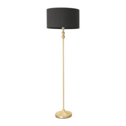 Valuelights Maggie Gold Metal Candlestick Floor Lamp With Charcoal Fabric Lamp Shade - thumbnail 2