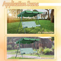 Waterproof And Uv-Resistant Replacement Canopy For 3-Seater Garden Swing - thumbnail 4