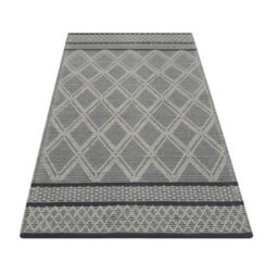 Furniturebox Uk Maeve Grey Diamond Pattern Wool Rug 120X170Cm - thumbnail 3