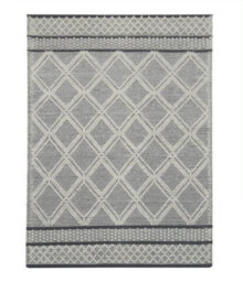 Furniturebox Uk Maeve Grey Diamond Pattern Wool Rug 120X170Cm - thumbnail 2