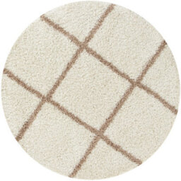 The Rugs Moroccan Shaggy Rugs And Runners Soft Fluffy Diamond Design High Pile Ivory And Beige Living Room Kitchen Hallway 530 - thumbnail 1