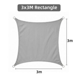 Sun Shade Sail Grey 3X3M Square Outdoor Garden Patio Party Sunscreen Awning Canopy Uv Block - thumbnail 2
