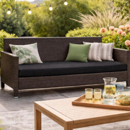 House Of Home Outdoor Bench Cushion Black 4 Seater 170Cm - thumbnail 3