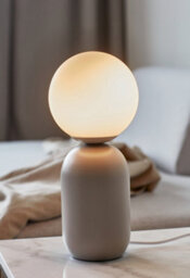 Nordlux Notti Metal Table Lamp Hand Blown Glass Grey,mains - thumbnail 5