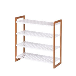 Aspect Furniture 4 Tier Wooden Shoe Rack With Bamboo Frames - thumbnail 1