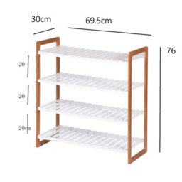 Aspect Furniture 4 Tier Wooden Shoe Rack With Bamboo Frames - thumbnail 5