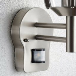 2 Pack Ip44 Outdoor Wall Lamp Brushed Steel Modern Pir Lantern Porch Curve Light - thumbnail 5