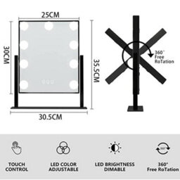 Living And Home Hollywood Makeup Mirror 3 Color Lighting 360 Degree Smart Control - thumbnail 5
