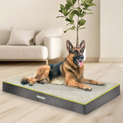 Dreamcatcher Grey Extra Large Dog Bed Orthopaedic Xxl Flat Crate Pet Mattress 137X112X9Cm, Removable Washable Cover - image 1