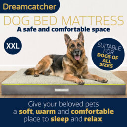 Dreamcatcher Grey Extra Large Dog Bed Orthopaedic Xxl Flat Crate Pet Mattress 137X112X9Cm, Removable Washable Cover - thumbnail 2
