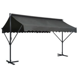 Walplus Free Standing Awning Garden Sun Shade Canopy Gazebo For Back Door, Porch, Patio 400X300 Cm Anthracite - thumbnail 1