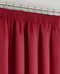 Velosso Modern Bedroom & Living Room Blackout Curtains - Triple Weave Microfibre Fabric, Header Tape Top - Red