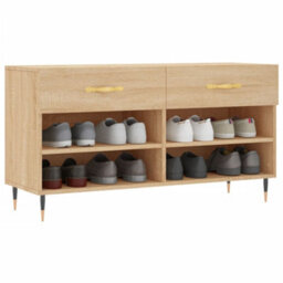 Berkfield Shoe Bench Sonoma Oak 102X35X55 Cm Engineered Wood - thumbnail 3