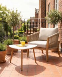 Nöa & Nani Noa & Nani Malme Extra Large Outdoor Side Table For Balcony & Patio In White