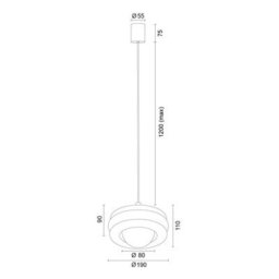 Luminosa Lighting Luminosa Tevo Slim Pendant Ceiling Light Terracotta, Opal Matte G9 - thumbnail 8