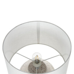 Beliani Table Lamp - Stone-Inspired Ceramic Base, Handmade Beige Cotton Shade, 60 Cm Height - thumbnail 5