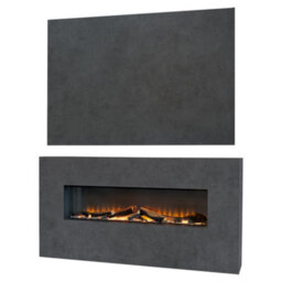 Acantha Bloc Pre-Built Fully Inset Media Wall Suite & Tv Board In Slate Effect - thumbnail 2