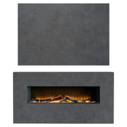 Acantha Bloc Pre-Built Fully Inset Media Wall Suite & Tv Board In Slate Effect - thumbnail 3