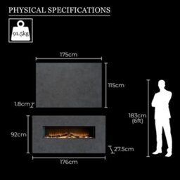 Acantha Bloc Pre-Built Fully Inset Media Wall Suite & Tv Board In Slate Effect - thumbnail 4