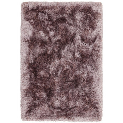 Pink Handmade , Luxurious , Modern , Plain , Shaggy , Sparkle Easy To Clean Rug For Living Room, Bedroom - 140Cm X 200Cm - image 1