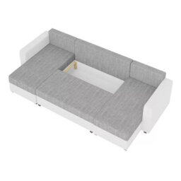 Astana U Shaped Corner Sofa Bed White And Grey Design With Pull Out Sleeping Function Storage And Bonell Springs - thumbnail 4