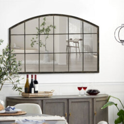 Living And Home Horizontal Arched Hollow Carved Decorative Window Mirror 110Cm (W) X 2Cm (D) X 70.5Cm (H) - thumbnail 3
