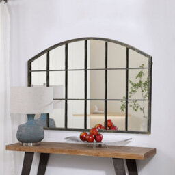 Living And Home Horizontal Arched Hollow Carved Decorative Window Mirror 110Cm (W) X 2Cm (D) X 70.5Cm (H) - thumbnail 1