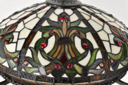 Belofay 16 Inches Real Tiffany Table Lamps, Stained Glass Handmade Tiffany Vintage Bedside Table Lamps 30 Inches Height - thumbnail 2