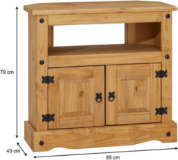 Mews Corona Tv Stand Pine 2 Door Television Cabinet Mexican Solid - thumbnail 8