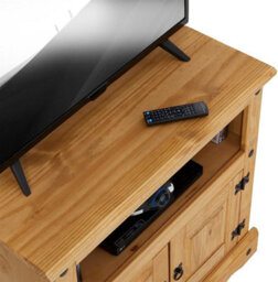 Mews Corona Tv Stand Pine 2 Door Television Cabinet Mexican Solid - thumbnail 5