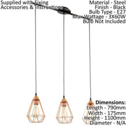 Stylish Copper Wire Cage Pendant Light For Kitchen Island - thumbnail 2
