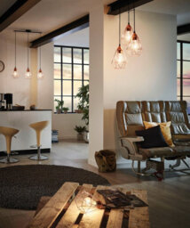 Stylish Copper Wire Cage Pendant Light For Kitchen Island - thumbnail 3