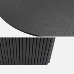 Sweeek - Oval Rubberwood Coffee Table With Black Oak Veneer    L 122 X D 65 X H 35 Cm    Gabrielle - thumbnail 3