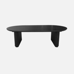 Sweeek - Oval Rubberwood Coffee Table With Black Oak Veneer    L 122 X D 65 X H 35 Cm    Gabrielle - thumbnail 2