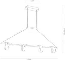 Luminosa Lighting Luminosa Tsunami 4 Light Ceiling Pendant, 48W Led, 3000K, 3600Lm, Sand White - thumbnail 2