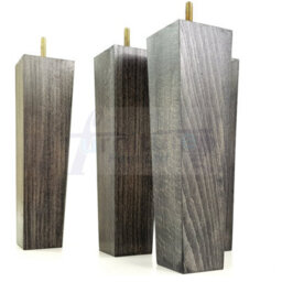 L&F 4 Wood Furniture Legs M10 220mm High Black Wash Replacement Square Tapered Sofa Feet Stools Chairs Cabinets Beds - thumbnail 3