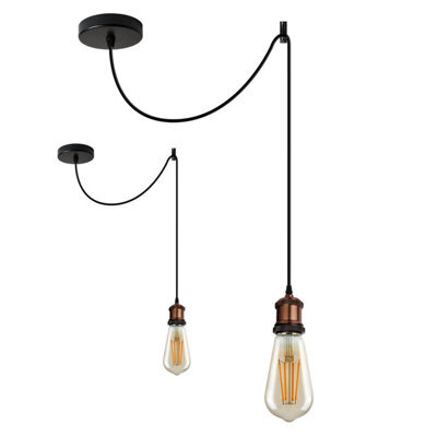 Vintage Industrial 3 Head Spider Chandelier Kit Adjustable 2M E27 Pendant Light Ceiling Lamp For Unique Spaces Without Bulb - image 1