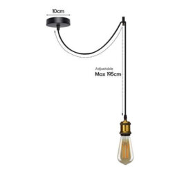 Vintage Industrial 3 Head Spider Chandelier Kit Adjustable 2M E27 Pendant Light Ceiling Lamp For Unique Spaces Without Bulb - thumbnail 3