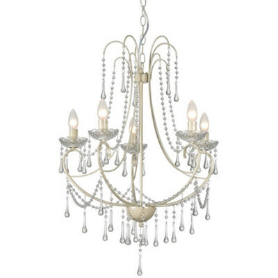 Luminosa Lighting Luminosa Romance 5 Light Multi Arm Chandeliers Ivory