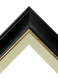 Frames By Post Scandi Black With Crackle Gold Frame With Light Grey Mount For Image Size A2 - thumbnail 3