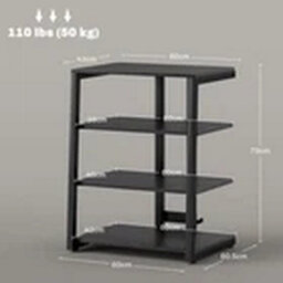 4-Tier Black Hifi Stand, Record Player Storage Rack - thumbnail 2
